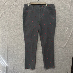 Talbots Corduroy‎ Pants Womens Sz 14 Gray Scottish Terrier Simply Flattering